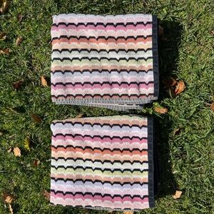 Missoni Home Omar Scallop 2-Piece Bath Towel Set Multicolor 100% Cotton Italy